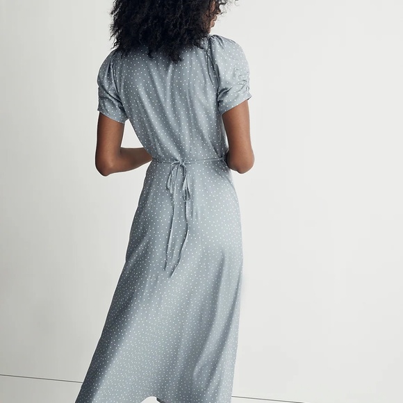 Madewell | Leedra Button-Front Midi Dress in Dot - Picture 6 of 8